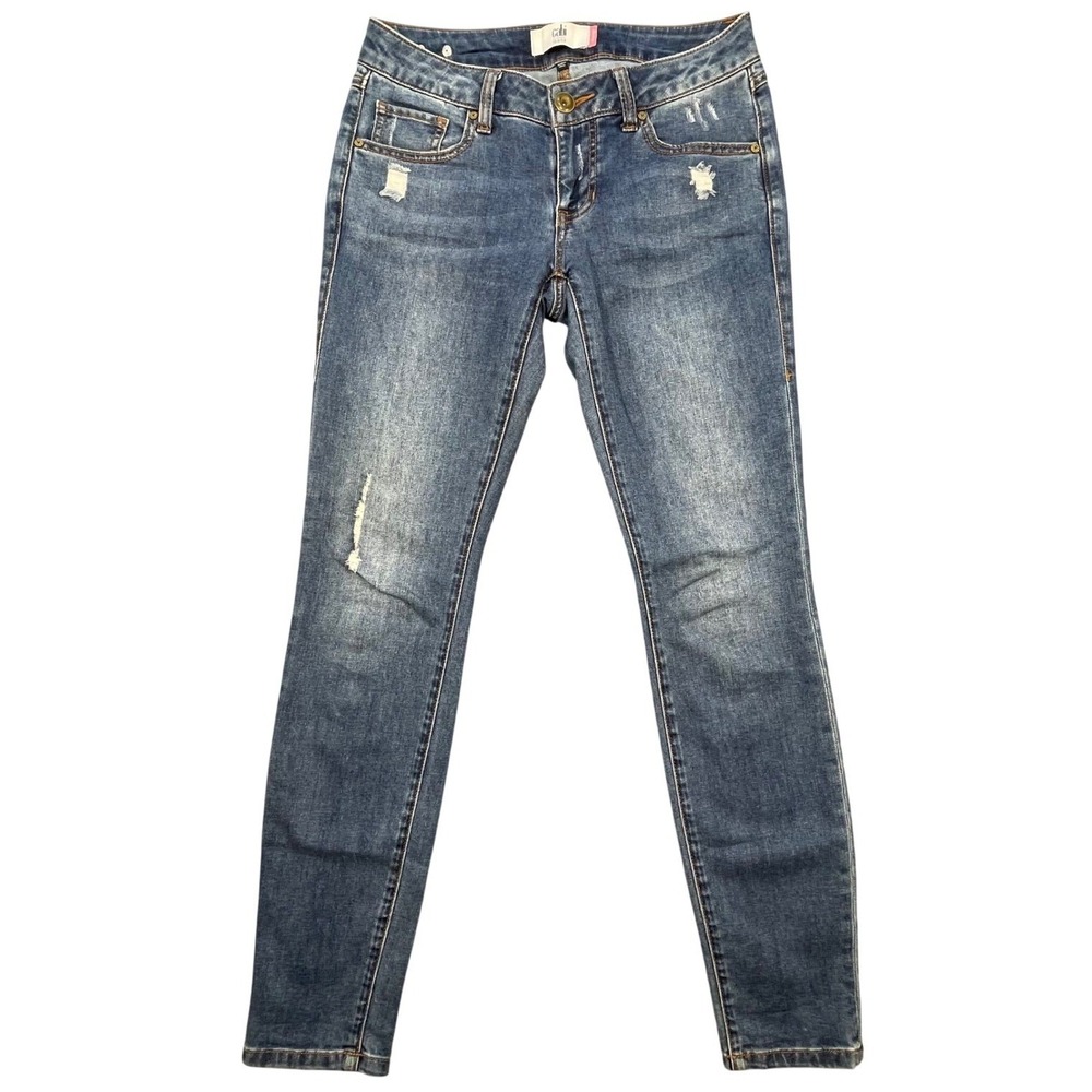 Cabi Blue Distressed Skinny Jeans Women Size 2